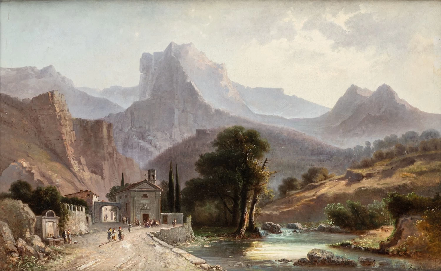Paesaggio montano animato